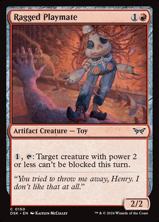 Ragged Playmate – Common Magic: The Gathering card from Duskmourn: House of Horror (#150)