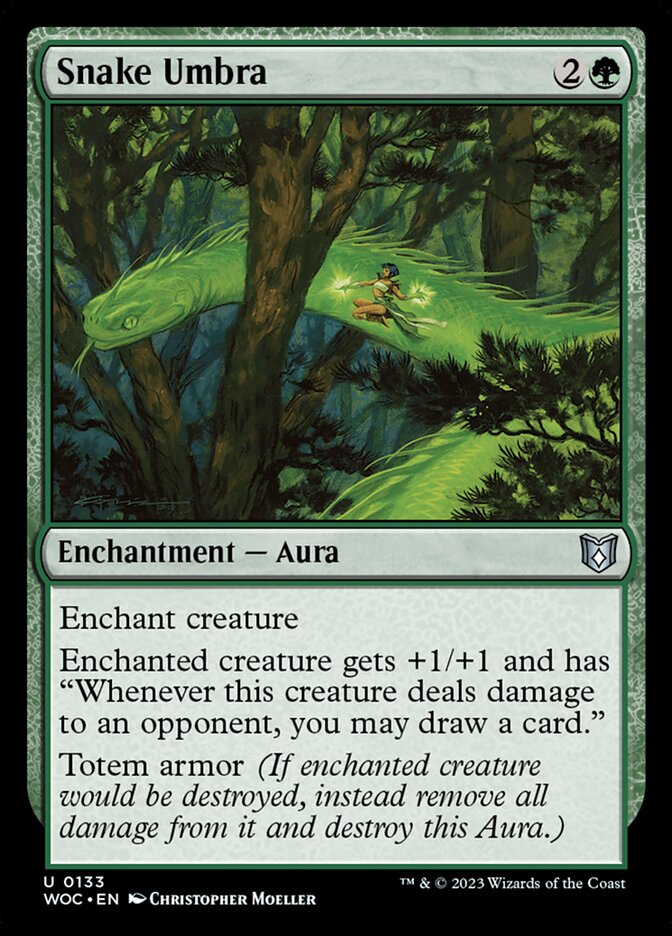 Snake Umbra – Uncommon Magic: The Gathering card from Wilds of Eldraine Commander (#133)