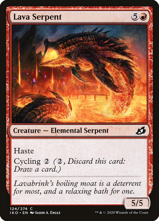 Lava Serpent – Common Magic: The Gathering card from Ikoria: Lair of Behemoths (#124)
