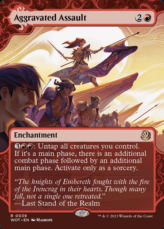 Aggravated Assault – Rare Magic: The Gathering card from Wilds of Eldraine: Enchanting Tales (#39)