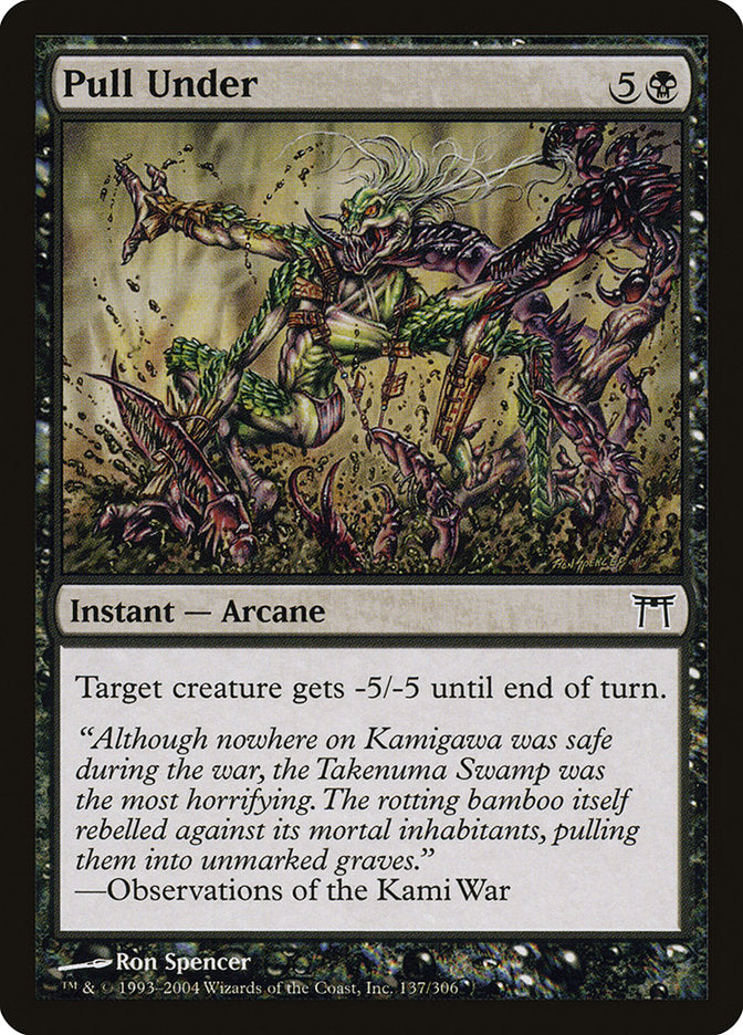 Pull Under – Common Magic: The Gathering card from Champions of Kamigawa (#137)