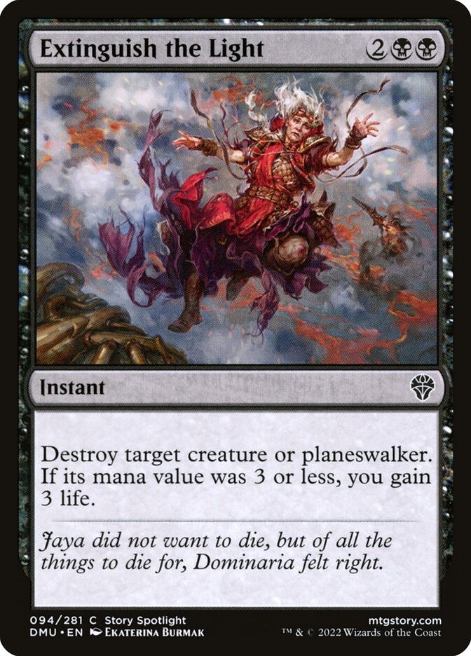 Extinguish the Light – Common Magic: The Gathering card from Dominaria United (#94)