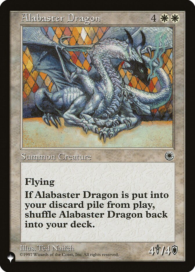 Alabaster Dragon – Rare Magic: The Gathering card from The List (#POR-1)