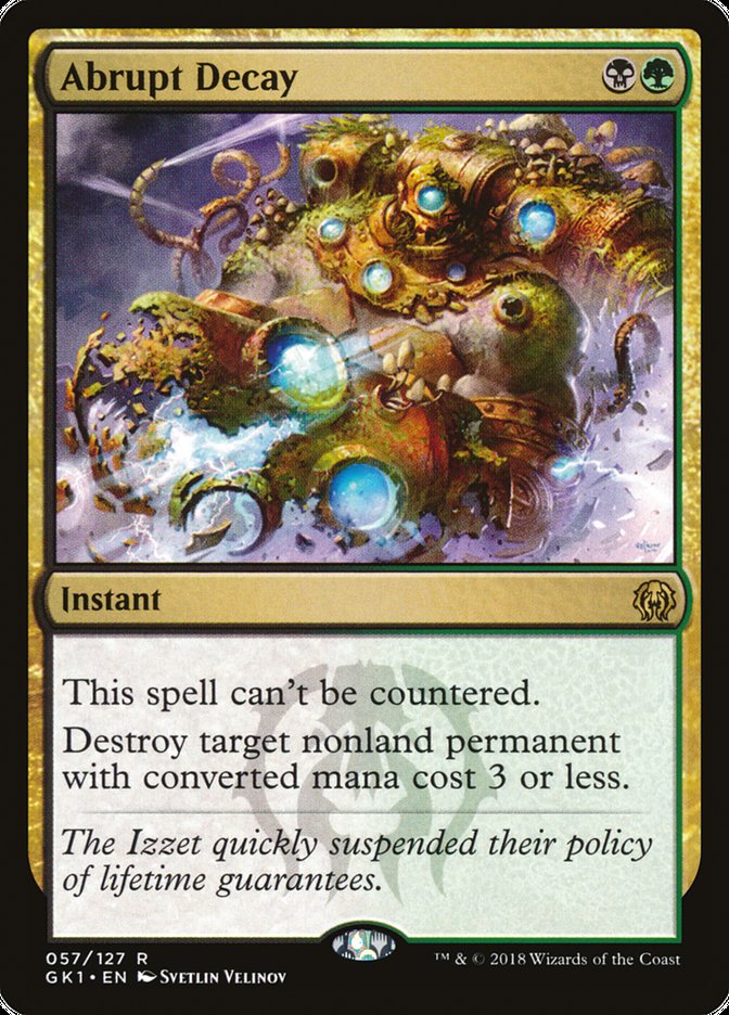 Abrupt Decay – Rare Magic: The Gathering card from GRN Guild Kit (#57)