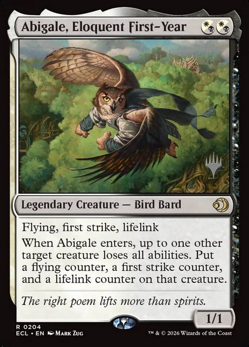 Abigale, Eloquent First-Year – Rare Magic: The Gathering card from Lorwyn Eclipsed Promos (#204p)
