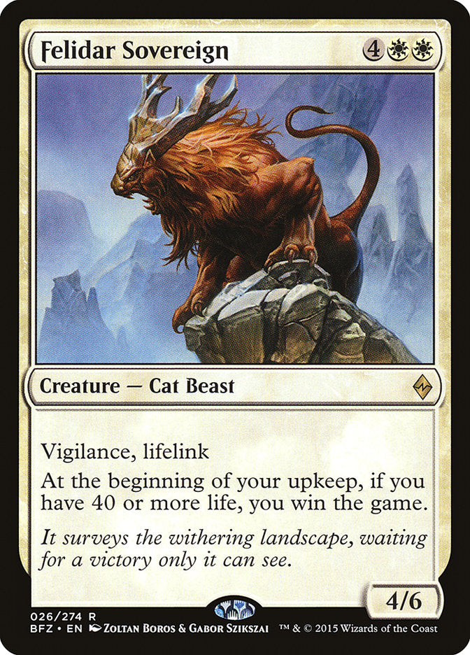 Felidar Sovereign – Rare Magic: The Gathering card from Battle for Zendikar (#26)