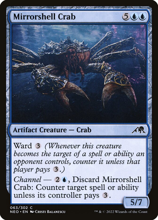 Mirrorshell Crab – Common Magic: The Gathering card from Kamigawa: Neon Dynasty (#63)