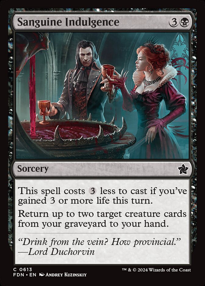 Sanguine Indulgence – Common Magic: The Gathering card from Foundations (#613)