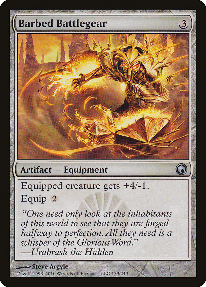 Barbed Battlegear – Uncommon Magic: The Gathering card from Scars of Mirrodin (#139)