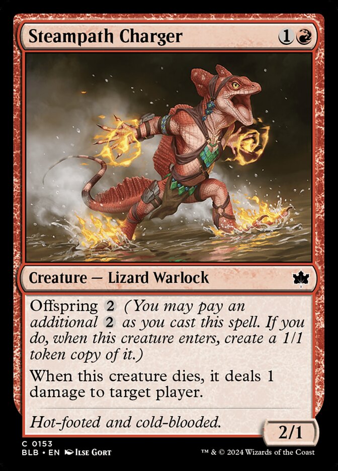 Steampath Charger – Common Magic: The Gathering card from Bloomburrow (#153)
