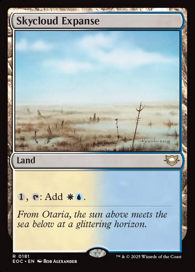 Skycloud Expanse – Rare Magic: The Gathering card from Edge of Eternities Commander (#181)
