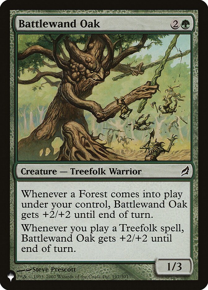 Battlewand Oak – Common Magic: The Gathering card from The List (#LRW-197)