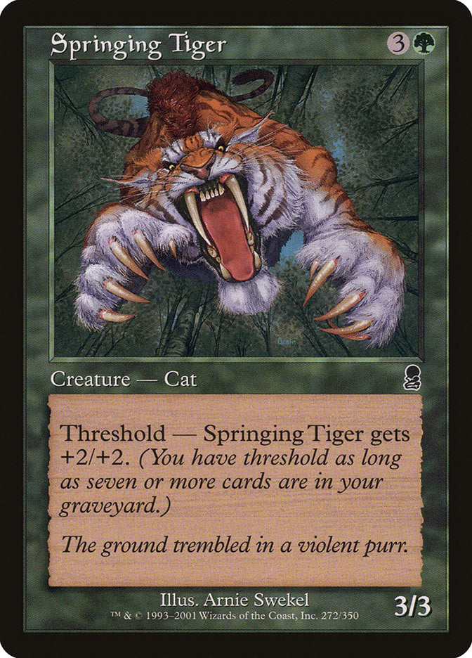 Springing Tiger – Common Magic: The Gathering card from Odyssey (#272)