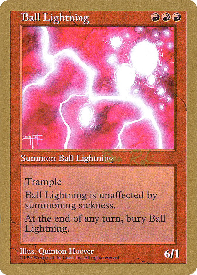 Ball Lightning – Rare Magic: The Gathering card from World Championship Decks 1998 (#br210)