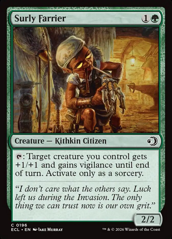 Surly Farrier – Common Magic: The Gathering card from Lorwyn Eclipsed (#196)