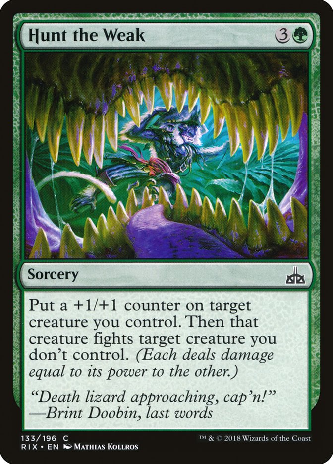 Hunt the Weak – Common Magic: The Gathering card from Rivals of Ixalan (#133)