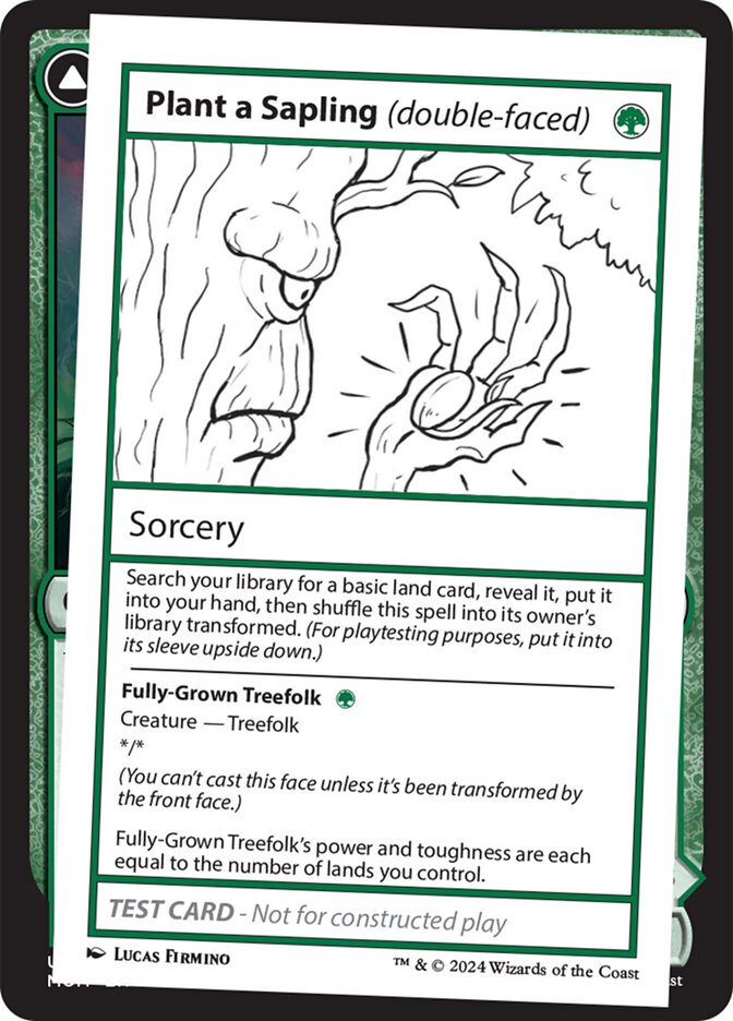 Plant a Sapling // Fully-Grown Treefolk – Rare Magic: The Gathering card from Mystery Booster 2 (#582)