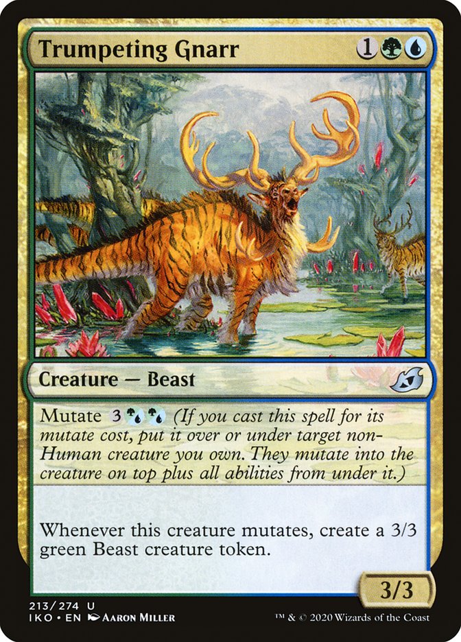 Trumpeting Gnarr – Uncommon Magic: The Gathering card from Ikoria: Lair of Behemoths (#213)
