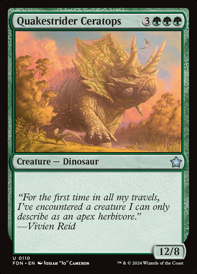 Quakestrider Ceratops – Uncommon Magic: The Gathering card from Foundations (#110)