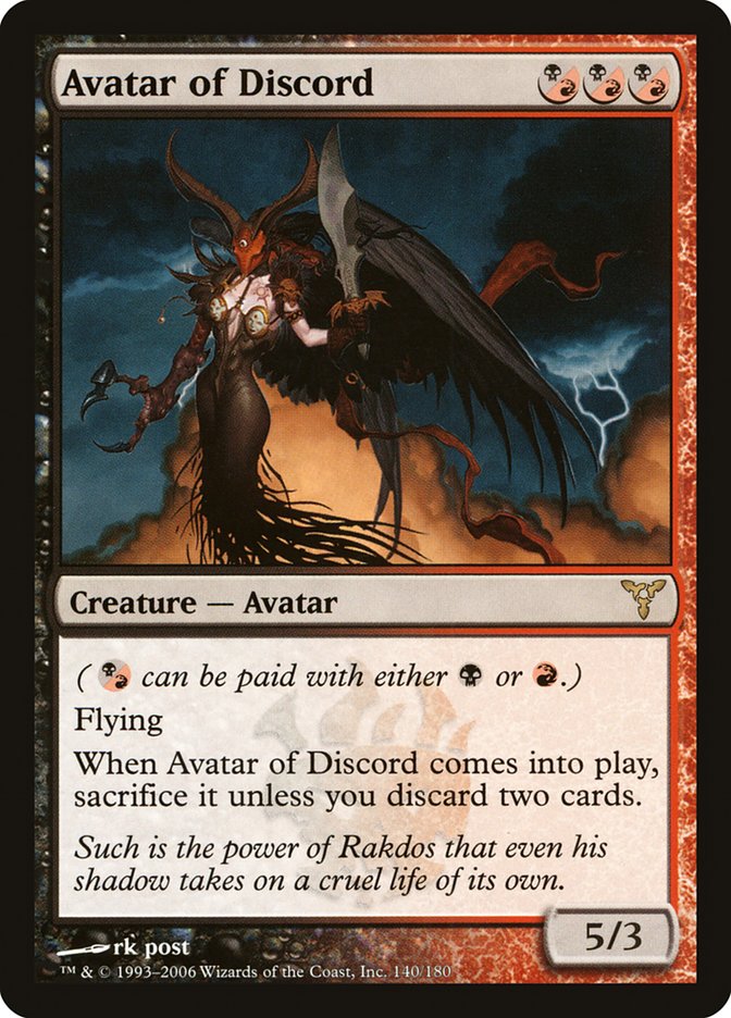 Avatar of Discord – Rare Magic: The Gathering card from Dissension (#140)