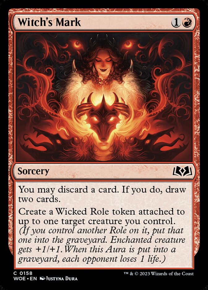 Witch's Mark – Common Magic: The Gathering card from Wilds of Eldraine (#158)