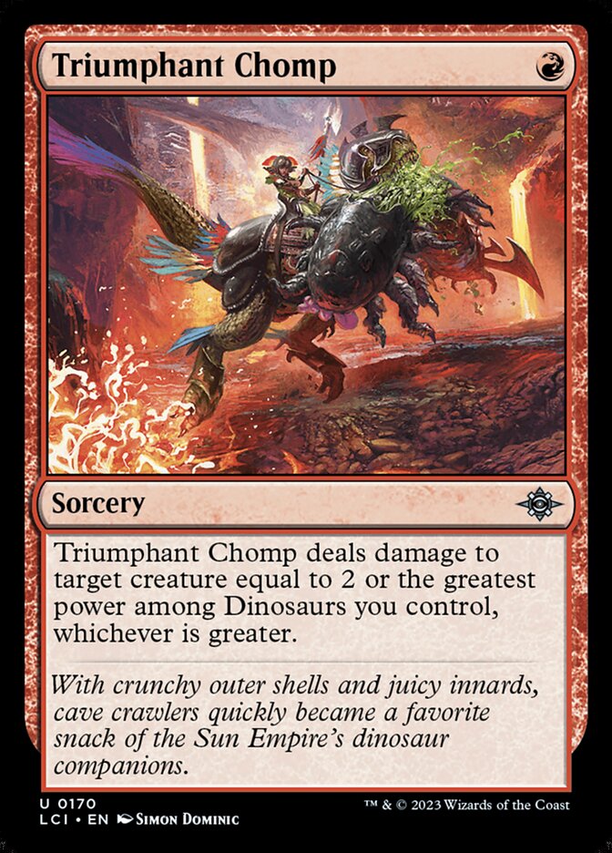 Triumphant Chomp – Uncommon Magic: The Gathering card from The Lost Caverns of Ixalan (#170)