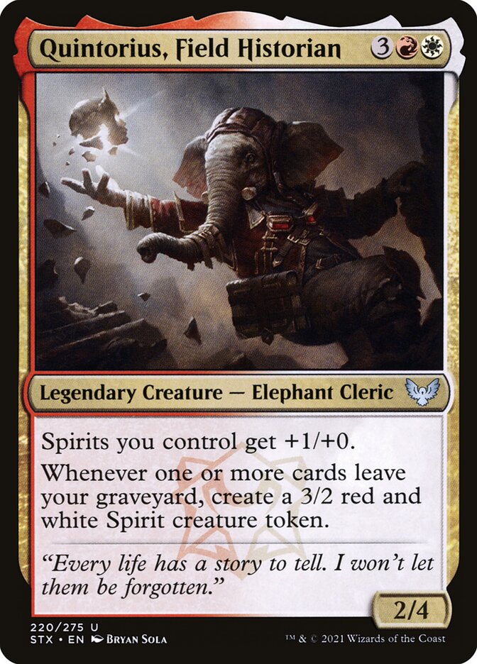Quintorius, Field Historian – Uncommon Magic: The Gathering card from Strixhaven: School of Mages (#220)