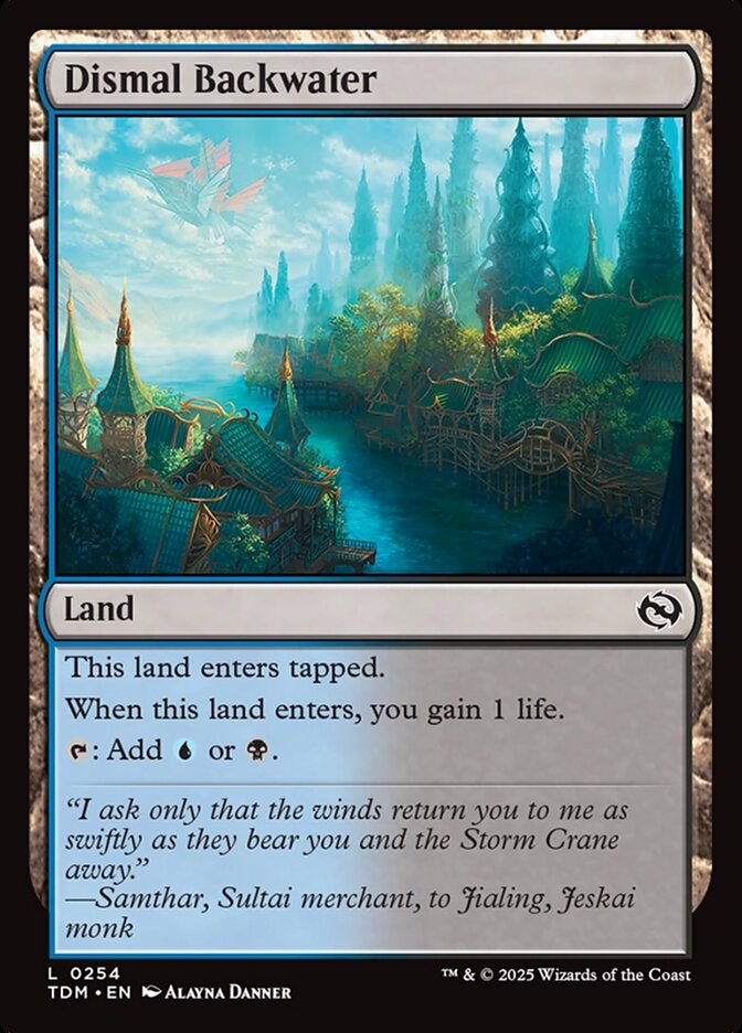 Dismal Backwater – Common Magic: The Gathering card from Tarkir: Dragonstorm (#254)