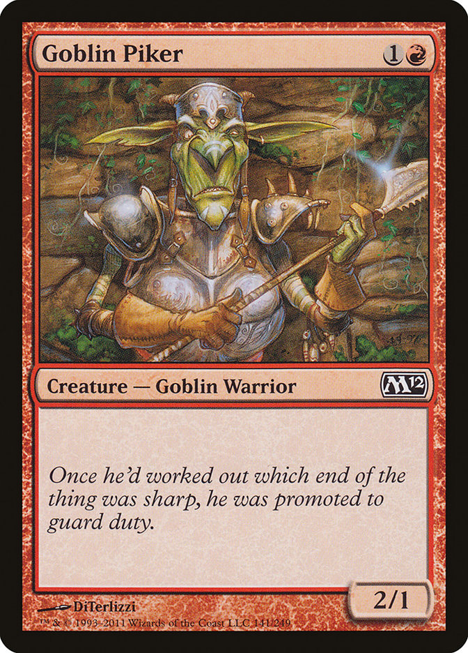Goblin Piker – Common Magic: The Gathering card from Magic 2012 (#141)
