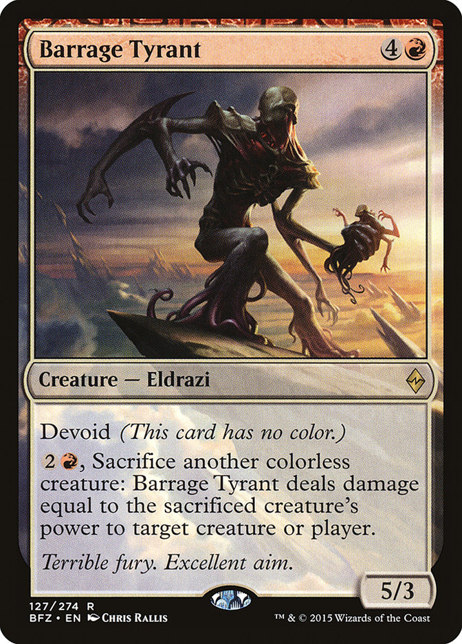 Barrage Tyrant – Rare Magic: The Gathering card from Battle for Zendikar (#127)