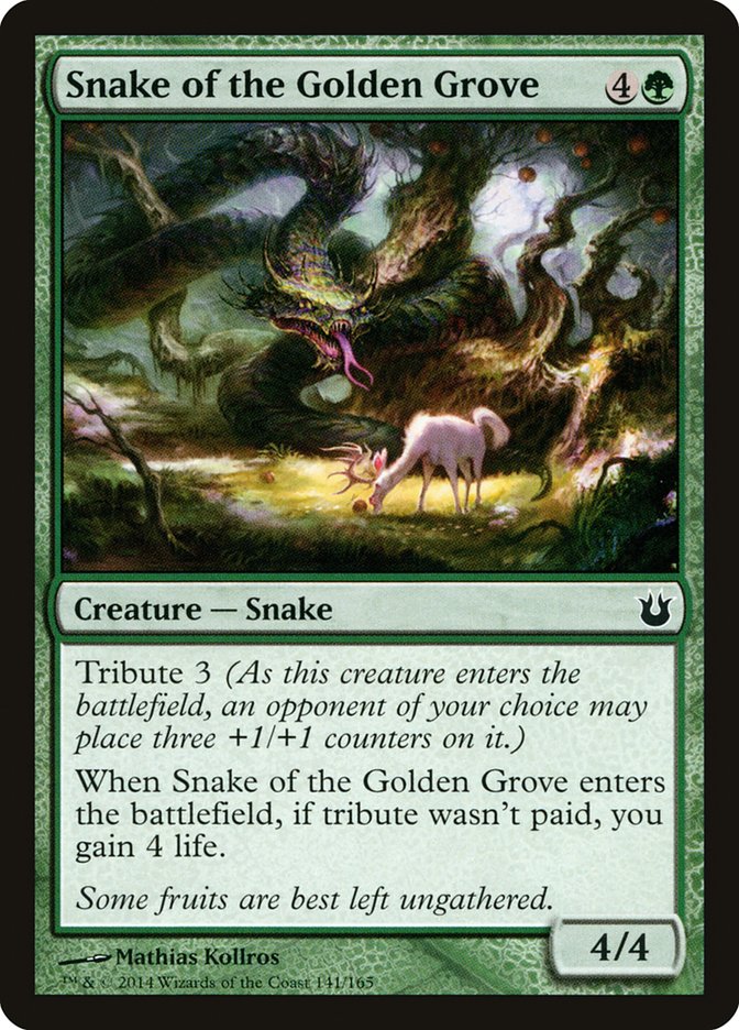 Snake of the Golden Grove – Common Magic: The Gathering card from Born of the Gods (#141)