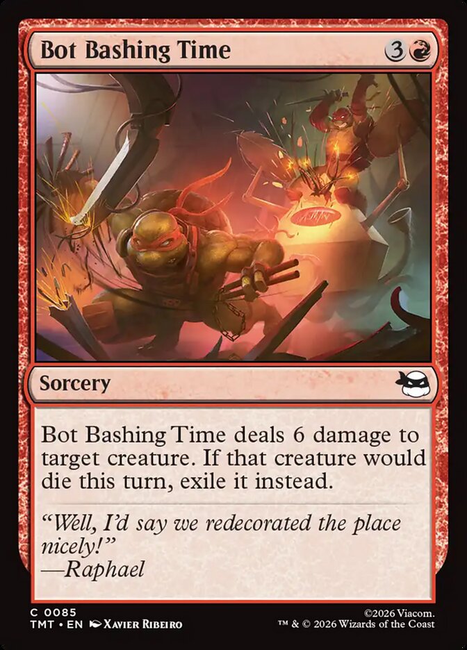Bot Bashing Time – Common Magic: The Gathering card from Teenage Mutant Ninja Turtles (#85)