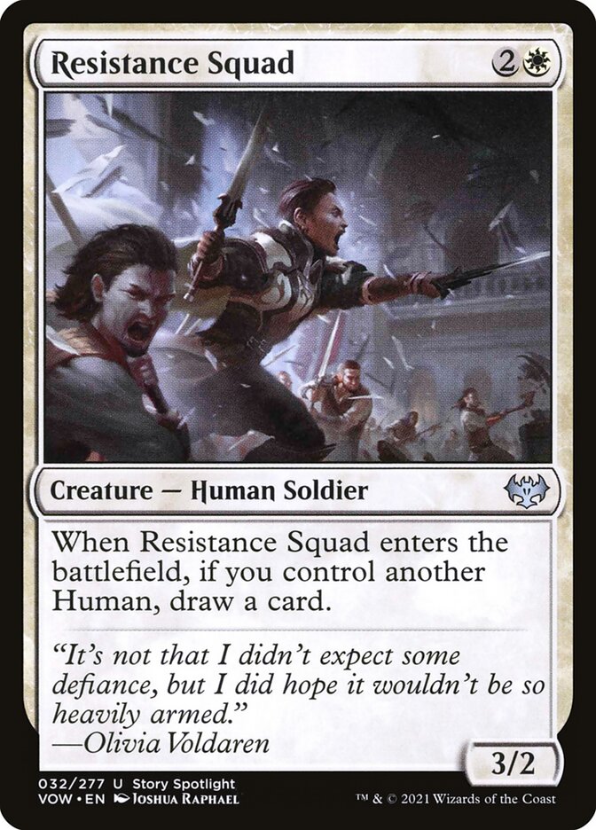 Resistance Squad – Uncommon Magic: The Gathering card from Innistrad: Crimson Vow (#32)