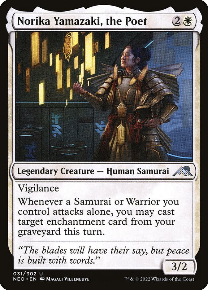 Norika Yamazaki, the Poet – Uncommon Magic: The Gathering card from Kamigawa: Neon Dynasty (#31)