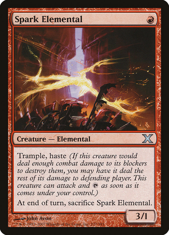 Spark Elemental – Uncommon Magic: The Gathering card from Tenth Edition (#237)