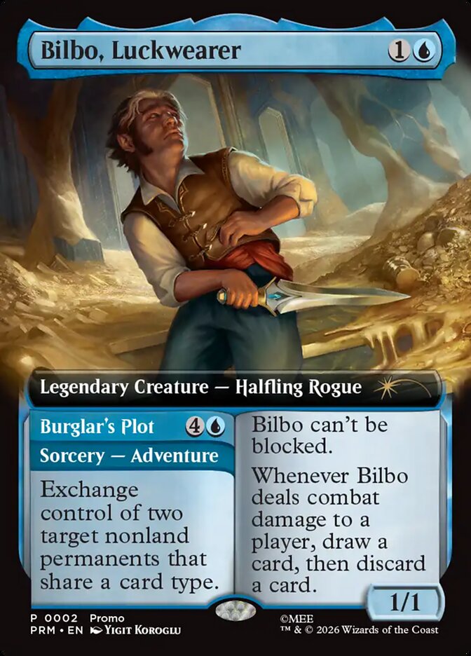 Bilbo, Luckwearer // Burglar's Plot – Rare Magic: The Gathering card from Wizards Play Network 2026 (#11)