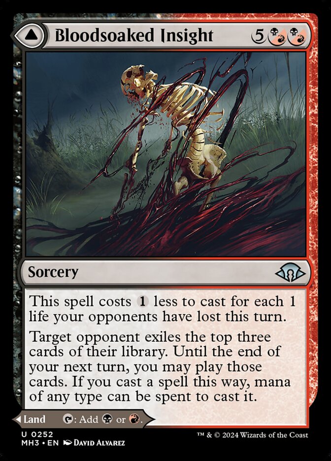 Bloodsoaked Insight // Sanguine Morass – Uncommon Magic: The Gathering card from Modern Horizons 3 (#252)