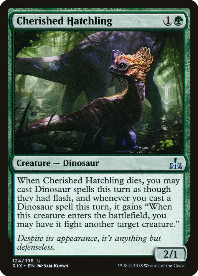 Cherished Hatchling – Uncommon Magic: The Gathering card from Rivals of Ixalan (#124)