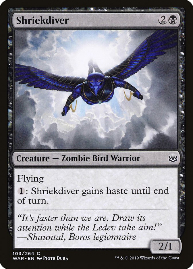 Shriekdiver – Common Magic: The Gathering card from War of the Spark (#103)