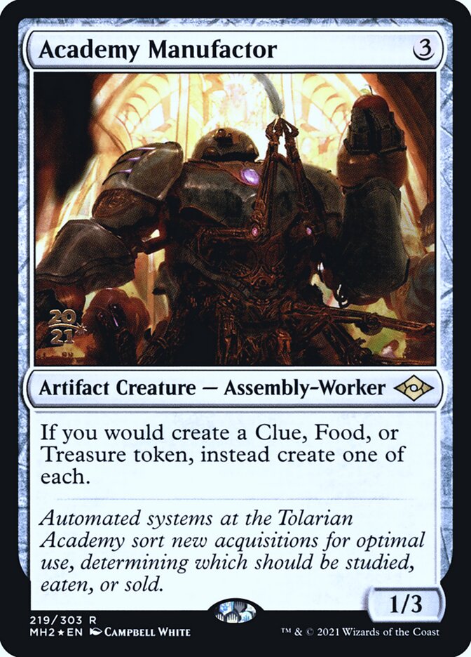 Academy Manufactor – Rare Magic: The Gathering card from Modern Horizons 2 Promos (#219s)