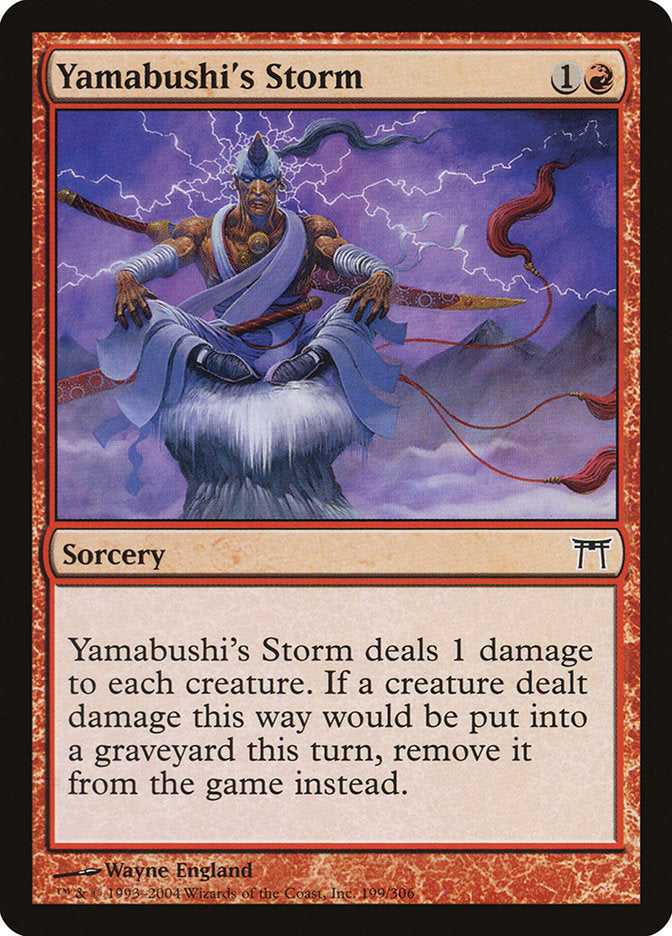 Yamabushi's Storm – Common Magic: The Gathering card from Champions of Kamigawa (#199)