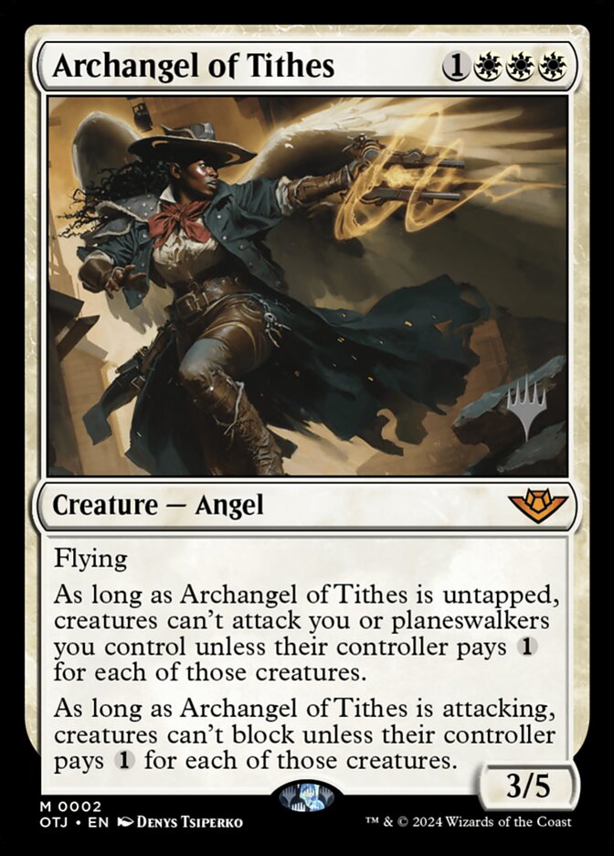 Archangel of Tithes – Mythic Magic: The Gathering card from Outlaws of Thunder Junction Promos (#2p)