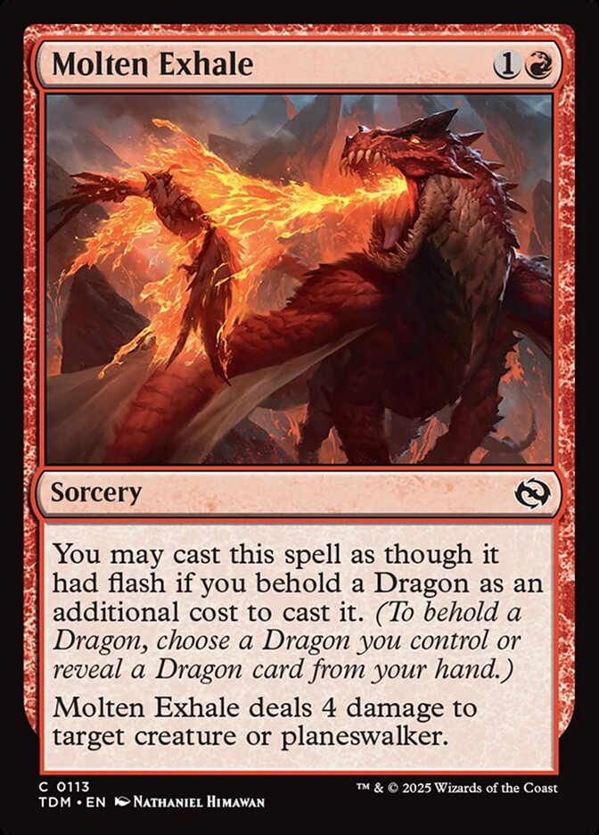 Molten Exhale – Common Magic: The Gathering card from Tarkir: Dragonstorm (#113)