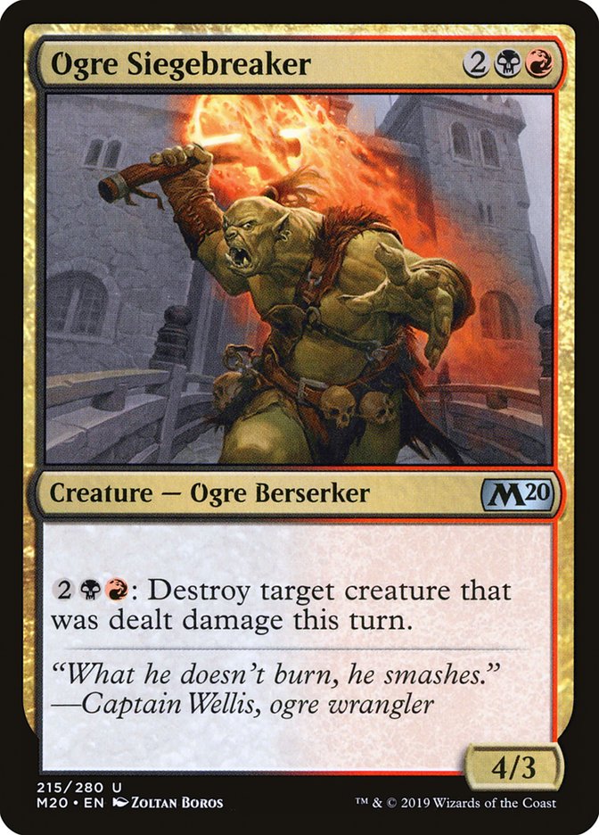 Ogre Siegebreaker – Uncommon Magic: The Gathering card from Core Set 2020 (#215)