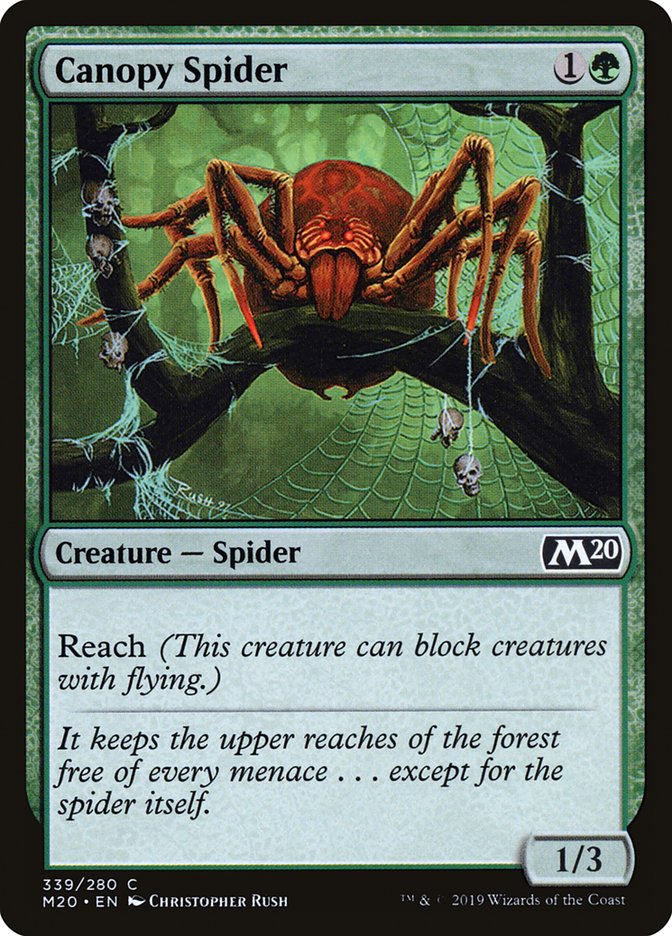Canopy Spider – Common Magic: The Gathering card from Core Set 2020 (#339)