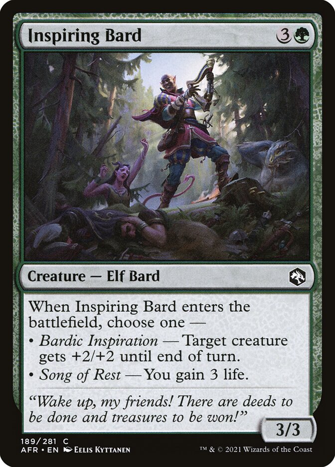 Inspiring Bard – Common Magic: The Gathering card from Adventures in the Forgotten Realms (#189)