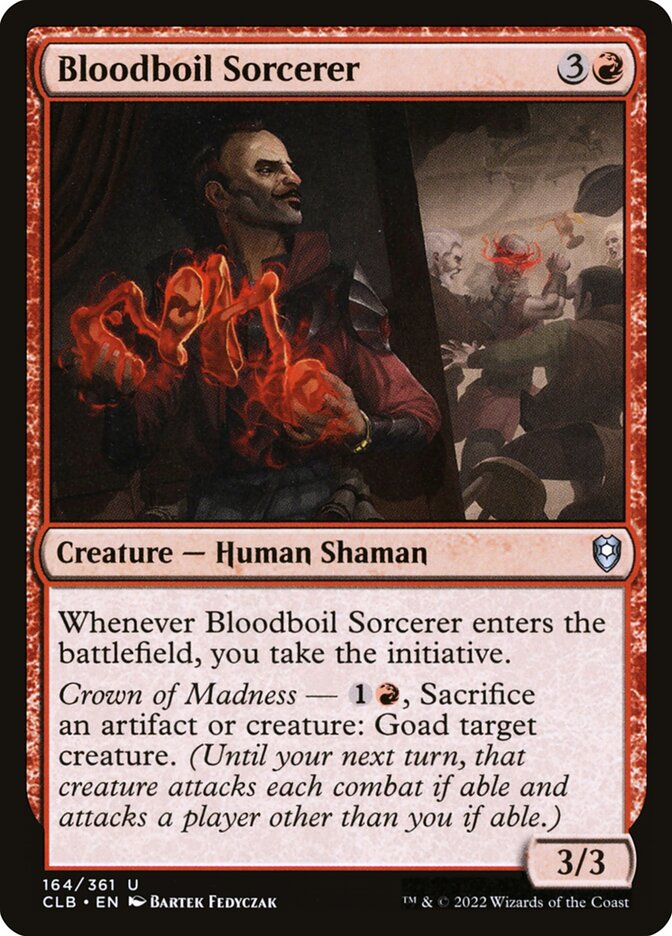 Bloodboil Sorcerer – Uncommon Magic: The Gathering card from Commander Legends: Battle for Baldur's Gate (#164)
