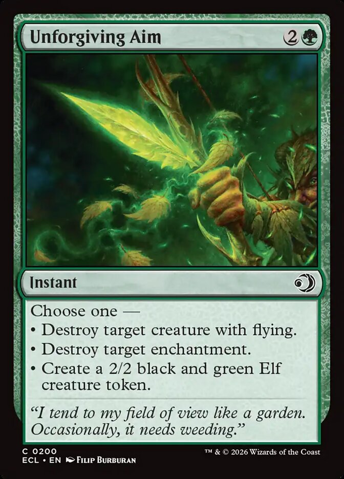 Unforgiving Aim – Common Magic: The Gathering card from Lorwyn Eclipsed (#200)