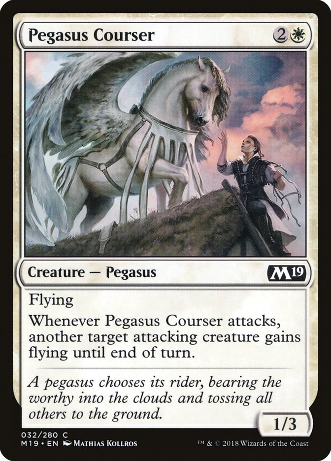 Pegasus Courser – Common Magic: The Gathering card from Core Set 2019 (#32)