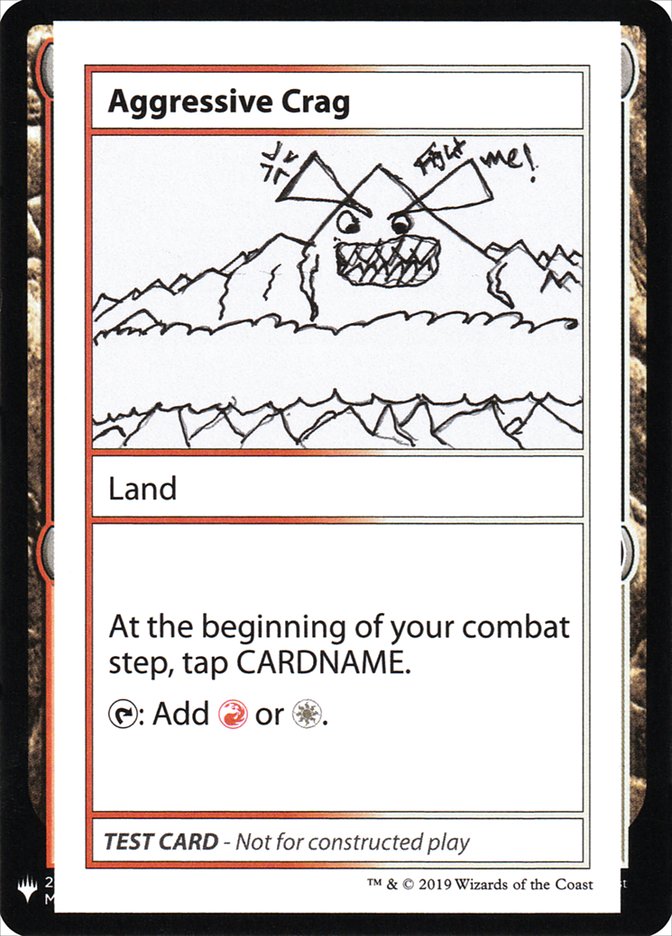 Aggressive Crag – Rare Magic: The Gathering card from Mystery Booster Playtest Cards 2019 (#112)